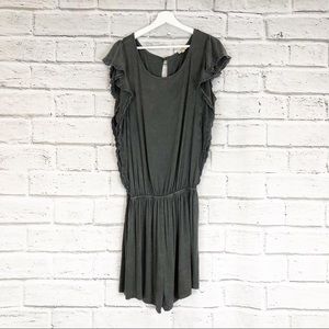 💫Kori America Women’s Gray Ruffled Sleeve Romper